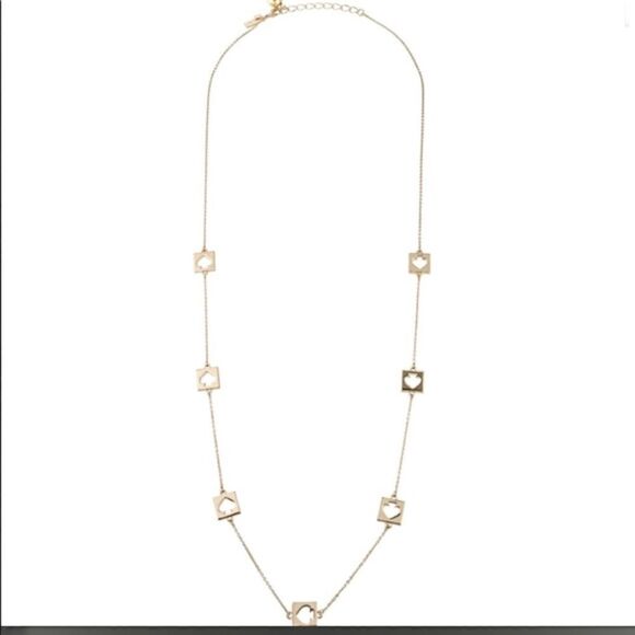 ♠️ Kate Spade Gold Long Necklace KS LOGO♠️ - Picture 1 of 8